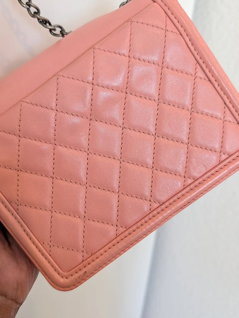 Chanel Brick Lego Pink Leather Boy Mini Flap Bag